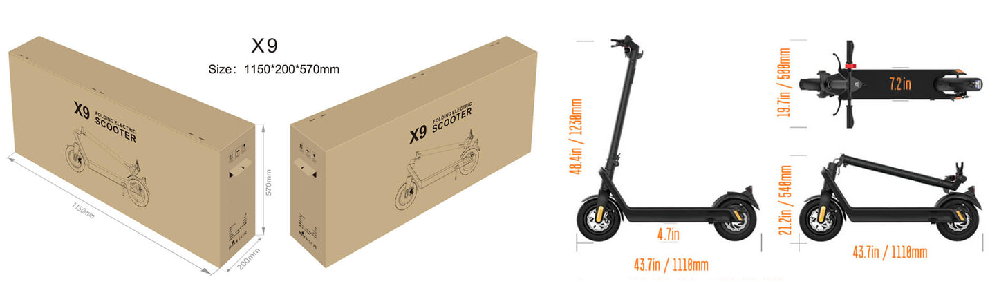 X9-500w 10 Inch Luxury Adult Fast E Scooter With Removable Battery  