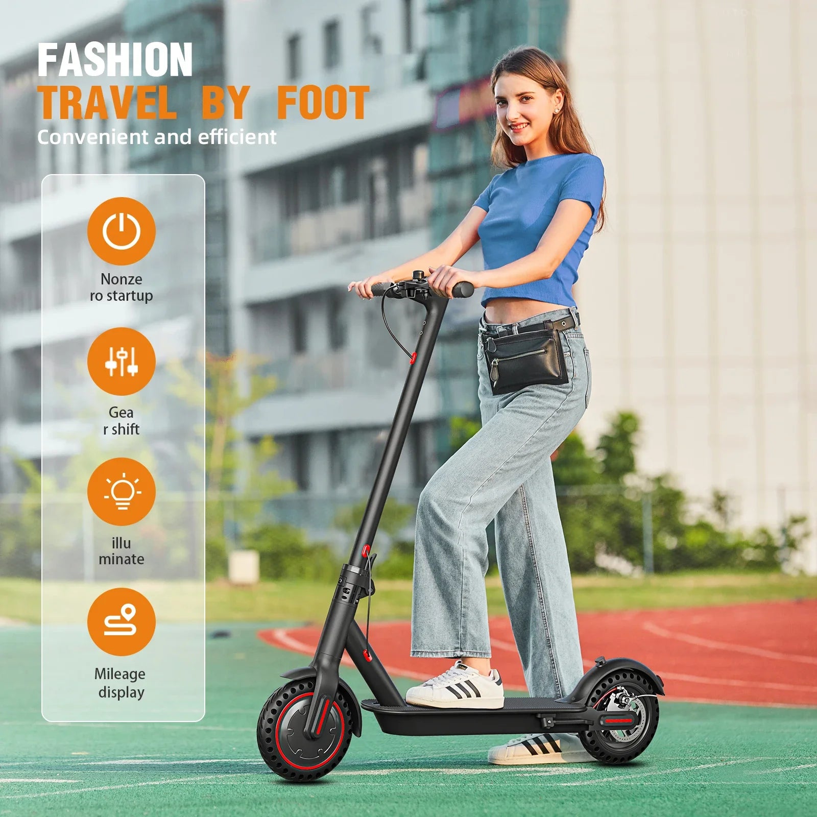 350W Foldable Electric Scooter for Adults Teens,Explosion-proof Tires