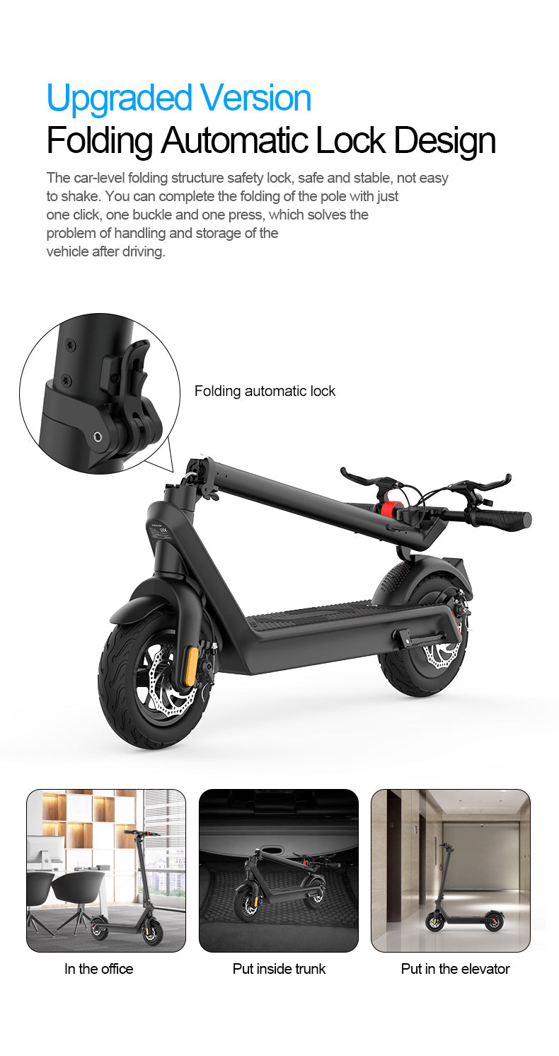 X9-500w 10 Inch Luxury Adult Fast E Scooter With Removable Battery  