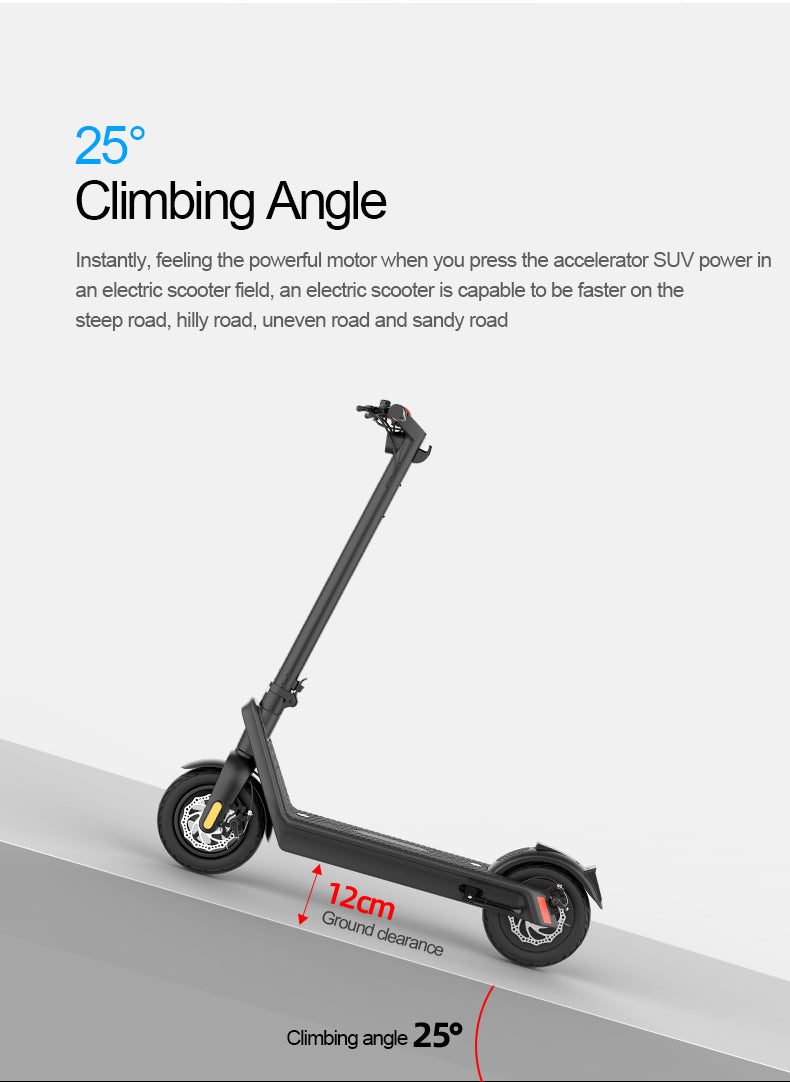 X9-500w 10 Inch Luxury Adult Fast E Scooter With Removable Battery  