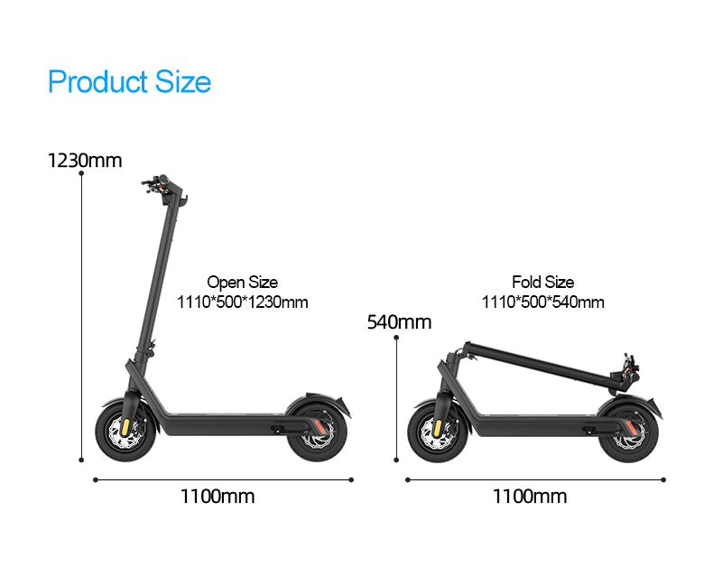 X9-500w 10 Inch Luxury Adult Fast E Scooter With Removable Battery  